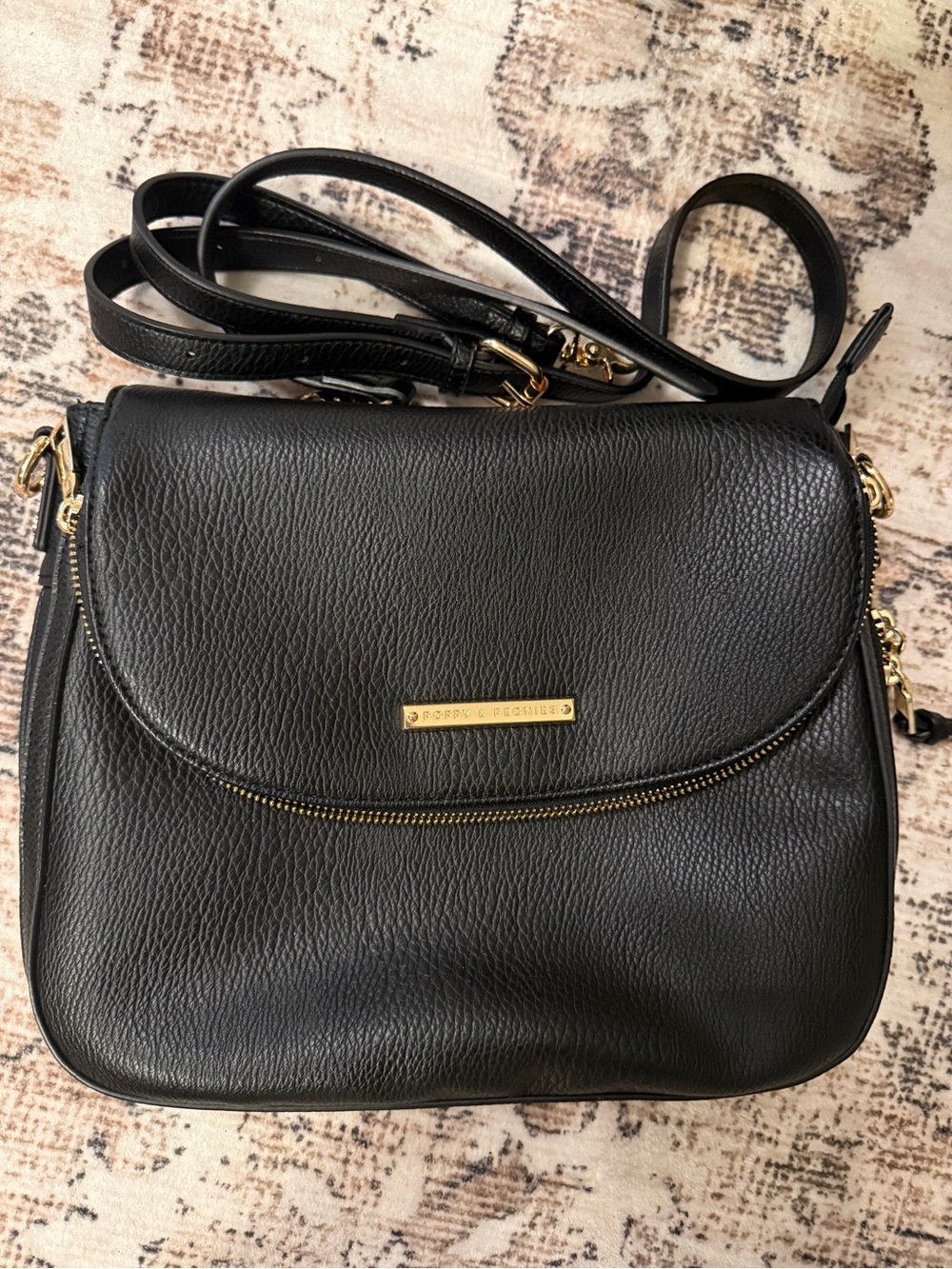 Poppy and peonies Black vegan Leather Crossbody Bag with Gold Hardware
Downtown